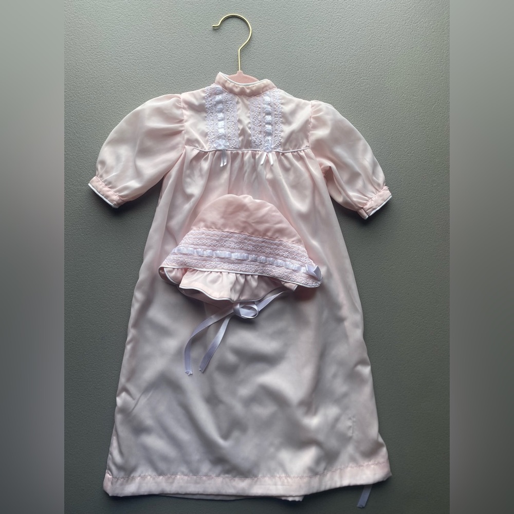 Baby Dior vintage gown and Bonnet set